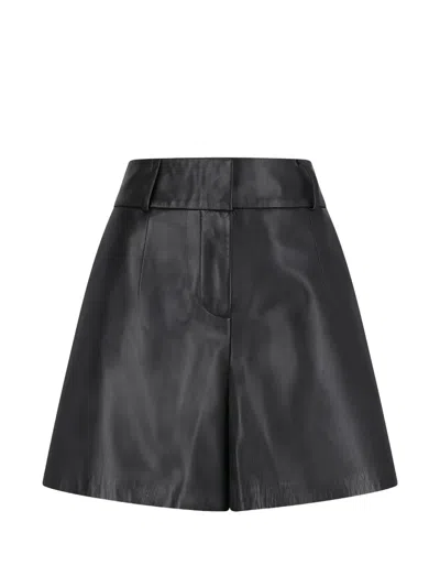 Desa 1972 Trapeze Leather Shorts In Black