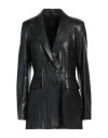 Desa 1972 Woman Blazer Black Size 4 Leather