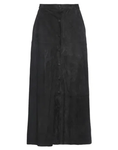 Desa 1972 Woman Midi Skirt Black Size 10 Leather