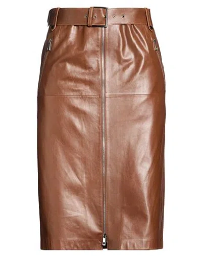Desa 1972 Woman Midi Skirt Brown Size 12 Leather