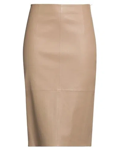 Desa 1972 Woman Midi Skirt Camel Size 12 Leather