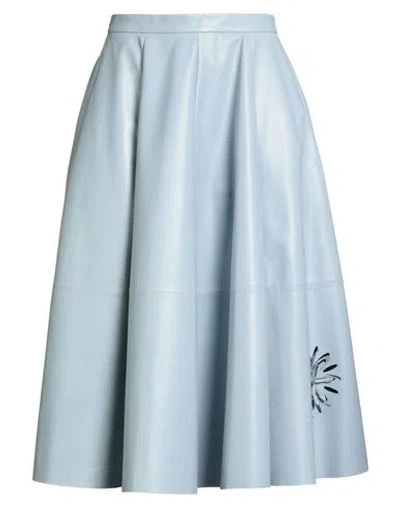 Desa 1972 Woman Midi Skirt Light Blue Size 16 Leather