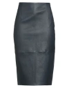 Desa 1972 Woman Midi Skirt Midnight Blue Size 10 Leather In Blue