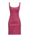 Desa 1972 Woman Mini Dress Magenta Size 4 Leather