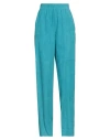Desa 1972 Woman Pants Turquoise Size 4 Leather In Blue