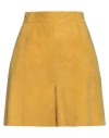 Desa 1972 Woman Shorts & Bermuda Shorts Marigold Size 10 Leather In Yellow