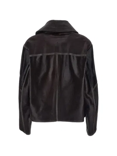 Desa 1972 Zip-detail Leather Jacket In Brown
