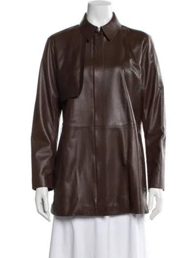 Pre-owned Desa Collection Suede Biker Jacket In Brown