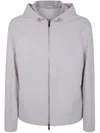 Desa Leather Hoodie Jacket In Gray