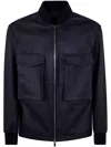 Desa Leather Patch Pocket Bomber Jacket In Black