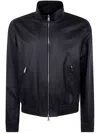 Desa Leather Reversible Bomber Jacket In Black