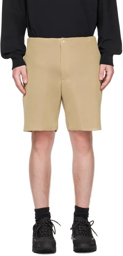Descente Beige Paneled Shorts In Bgfw