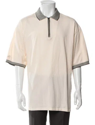 Pre-owned Descente Collar Short Sleeve Polo Shirt In Neutral