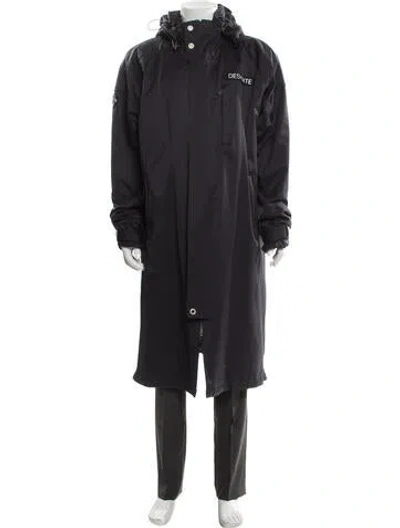 Pre-owned Descente Graphic Print Parka In Gray