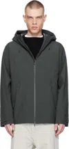Descente Gray Hard Shell Wool Jacket In Gy03