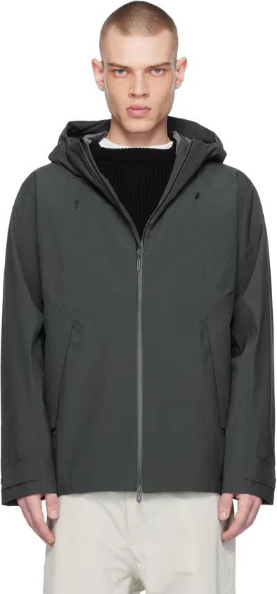 Descente Gray Hard Shell Wool Jacket In Gy03