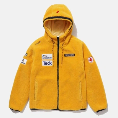 Pre-owned Descente Mens Canadian Skicross Sherpa Fleece So323skt91 Mustard M - 2xl In Yellow
