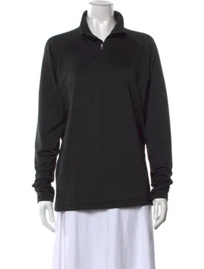 Pre-owned Descente Mock Neck Long Sleeve Sweatshirt In Grey