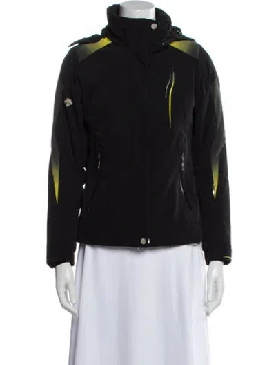 Pre-owned Descente Nylon Biker Jacket In Black