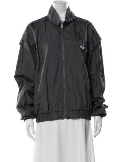 Pre-owned Descente Nylon Bomber Jacket In Gray