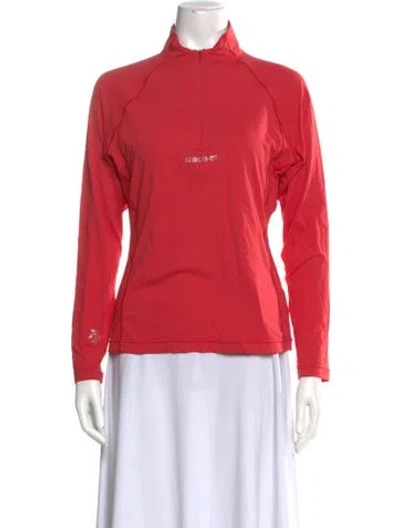 Pre-owned Descente Nylon Mock Neck Sweatshirt In Pink