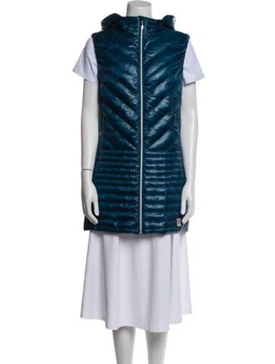 Pre-owned Descente Nylon Printed Vest In Blue