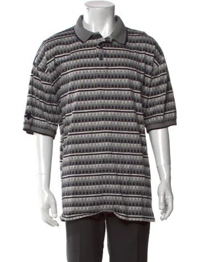 Pre-owned Descente Patterned Collar Polo Shirt In Multi