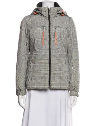 Pre-owned Descente Plaid Print Performance Jacket In Multicolor