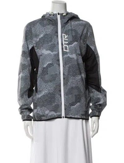 Pre-owned Descente Printed Performance Jacket In Gray