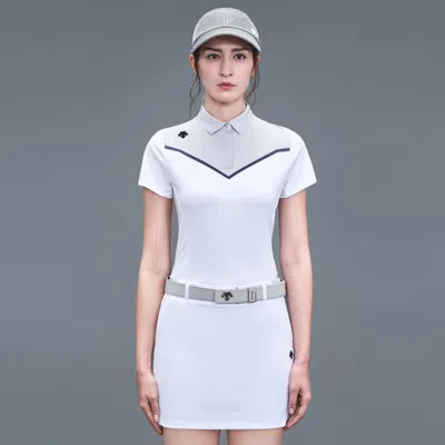 Descente 迪桑特高尔夫 Pro系列 女子短袖polo衫 In White