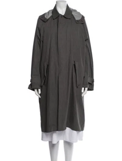 Pre-owned Descente Trench Coat In Grey