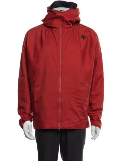 Pre-owned Descente Windbreaker In Red