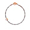 Desert Lobby Women's Black / Grey / Orange Foxy – Playful Orange & Black Gemstone Necklace With Murano Glass Fox  In Multi
