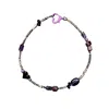 Desert Lobby Women's Black / Purple Voodoo – Gemstone Necklace With Black Heart & Purple Glass Beads