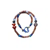 Desert Lobby Women's Blue / Brown Nineties Kid – Beaded Necklace With Glass Teddy Bear Charm