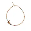 Desert Lobby Women's Blue / Neutrals / Brown Midnight Stroll – Handmade Murano Glass Camel Necklace With Jasper,  In Multi