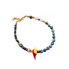 Desert Lobby Women's Blue / Red / Black Spice Up – Beaded Anklet With Murano Glass & Black Pearl