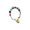 Desert Lobby Women's Brown / Purple Baba Ghanoush – Handmade Eggplant Charm Bracelet With Gemstones, Glass & Pear In Multi