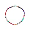 Desert Lobby Women's Gossip – Colorful Beaded Necklace With Popcorn Murano Charm