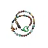 Desert Lobby Women's Green / Neutrals / Brown Giraffe – Handmade Beaded Necklace With Murano Giraffe, Green Gemst In Multi