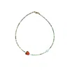 Desert Lobby Women's Green Raspberry Jam – Handmade Delicate Beaded Neklace With Murano Fruit Figure, Gemstone &  In Green