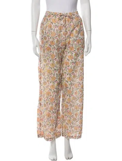 Pre-owned Desert Queen Floral Print Wide Leg Pants In Multi
