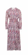Desert Queen Valera Paisley Dress In Purple In Grey