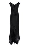 Desert Vintage Spring/summer 1998 Dolce & Gabbana Silk Chiffon Corset Gown In Black