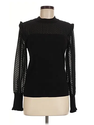 Pre-owned Design 365 Long Sleeve Blouse In Black