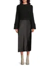 Design 365 Women's Bea 2-in-1 Midi Sweater Dress In Black