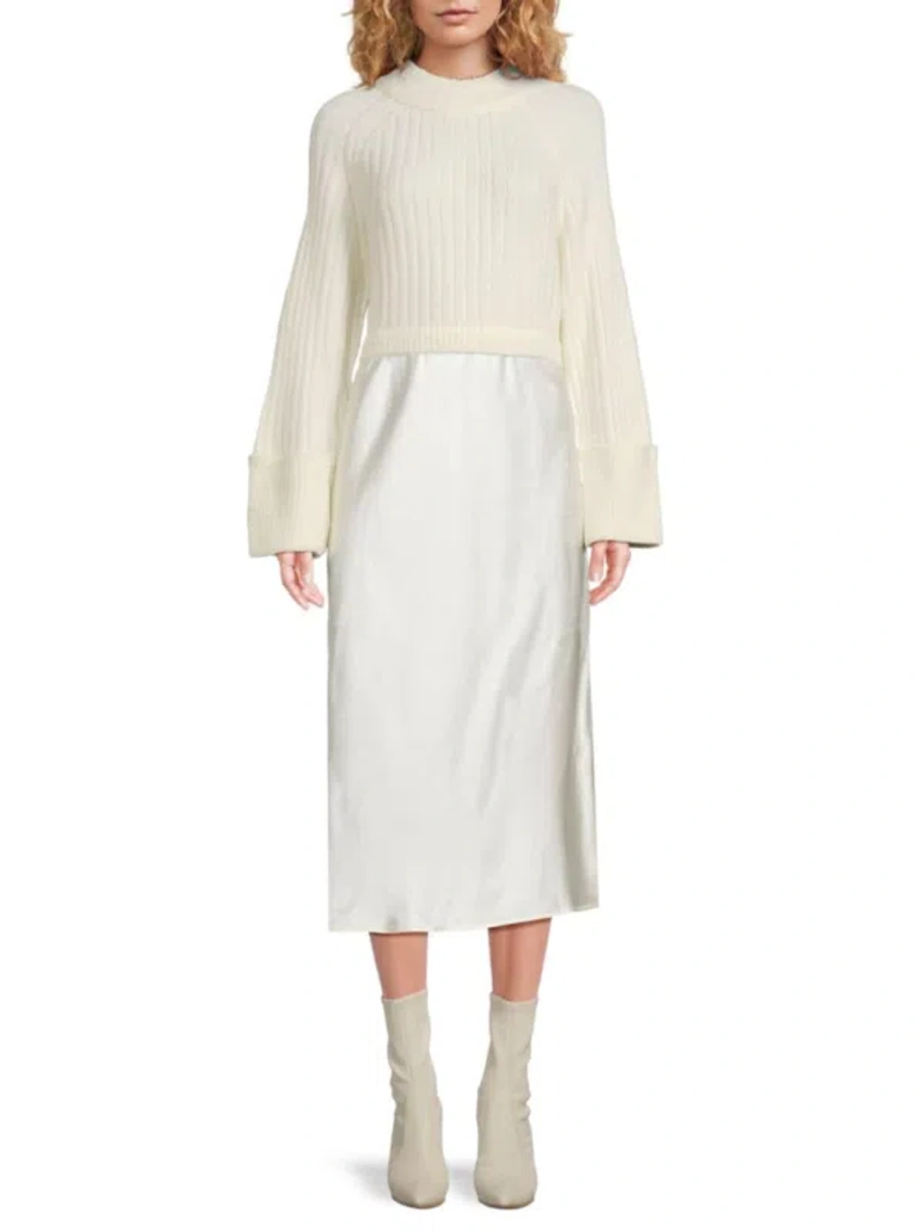 2 in 1 sweater dress XUNRYAN Womens Long Sleeve Dresses Slit Double Layered Faux-Leather Buckle Knit Sweaters Fashion Clothes Gray at Amazon Women's Clothing store flare silhouette 2 in 1 sweater dress