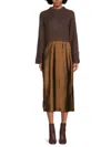 Design 365 Women's Bea 2-in-1 Midi Sweater Dress In Mocha