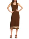 Design 365 Women's Colorblock Crochet Sheath Midi Dress In Syrup
