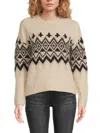 Design 365 Women's Geometric Drop Shoulder Sweater